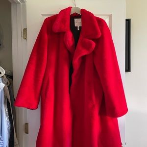 Red faux fur